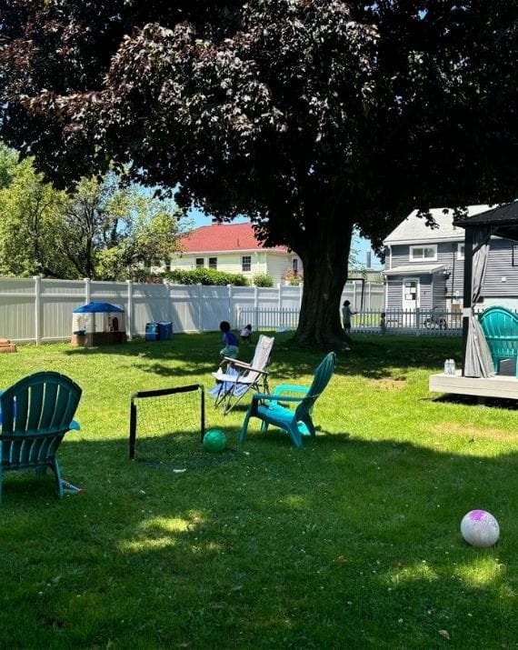 Outdoor play area at Sweet Angels Daycare