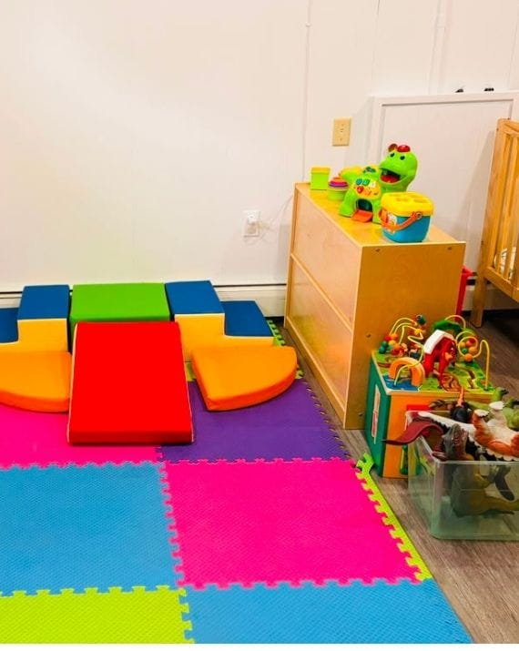 Indoor play area at Sweet Angels Daycare